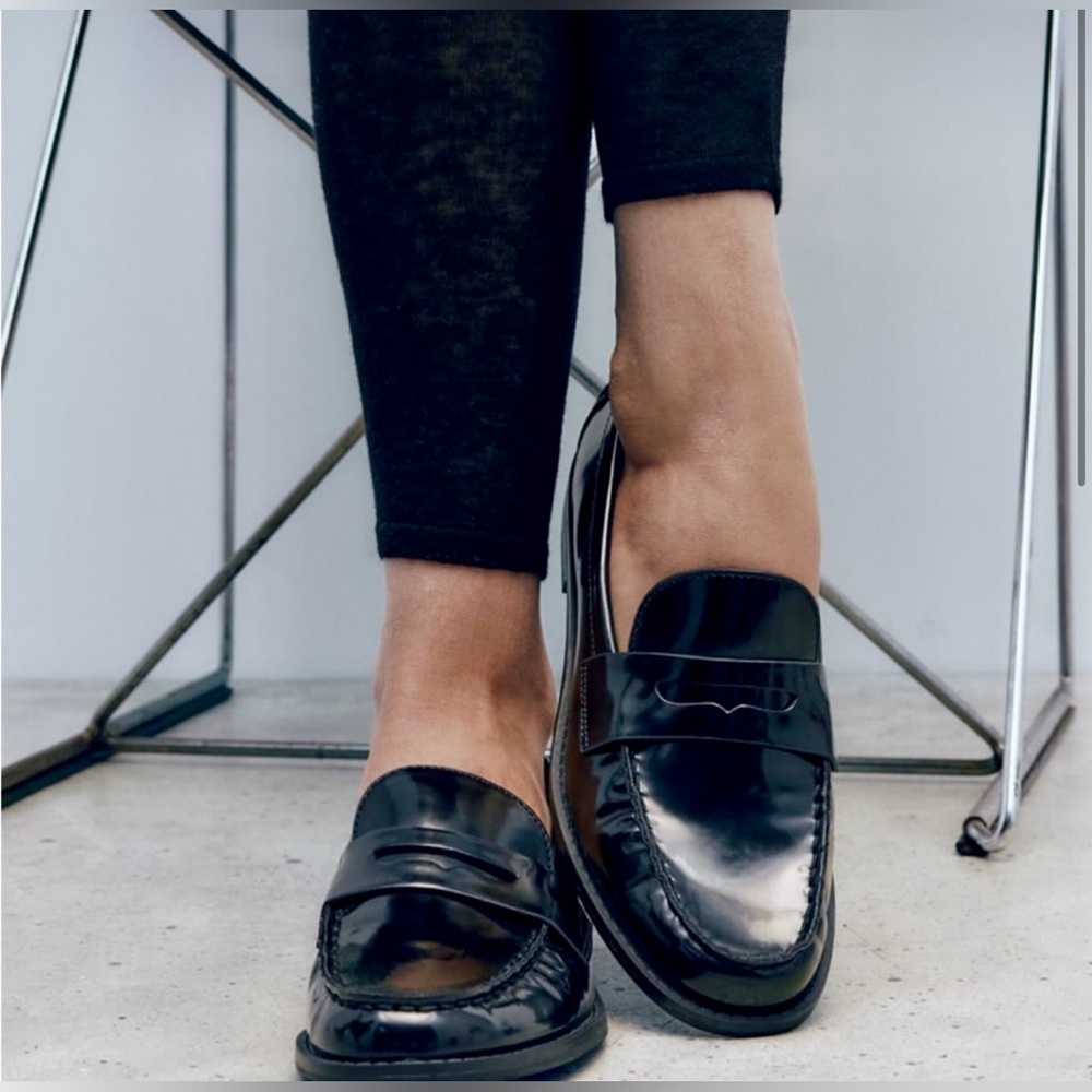 Zara Faux Leather Penny Loafers